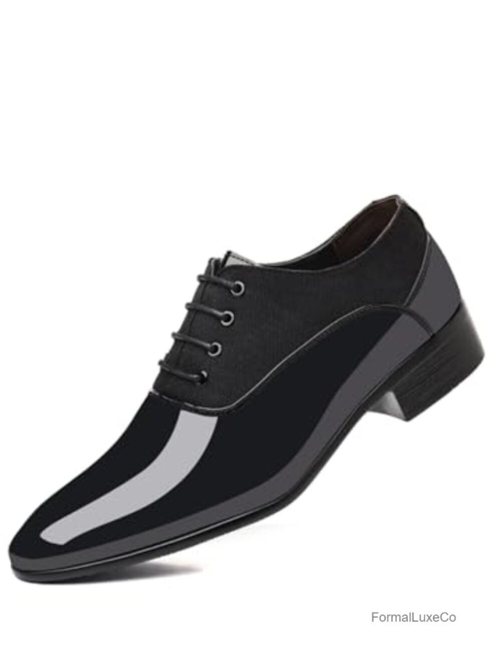 Patent Leather Oxford Dress Shoes Formal Lace Up Pointed Toe